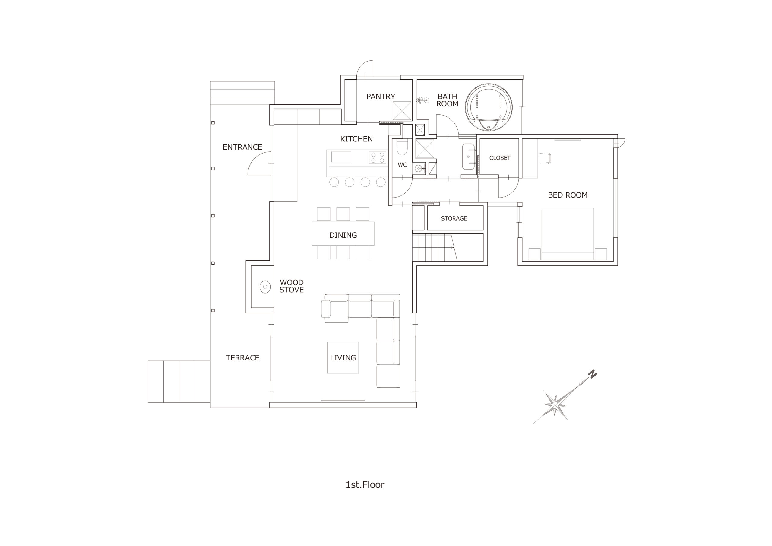 Villa C 1階平面図